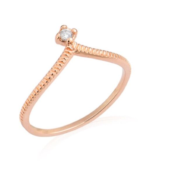 LONELY RING WINGS ZIRCONIA + ROSE GOLD PLATED - Picture 3 of 7